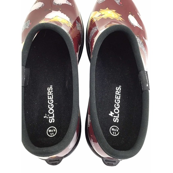 Sloggers chicken hen print waterproof garden rain shoes women size 11 - Picture 5 of 11